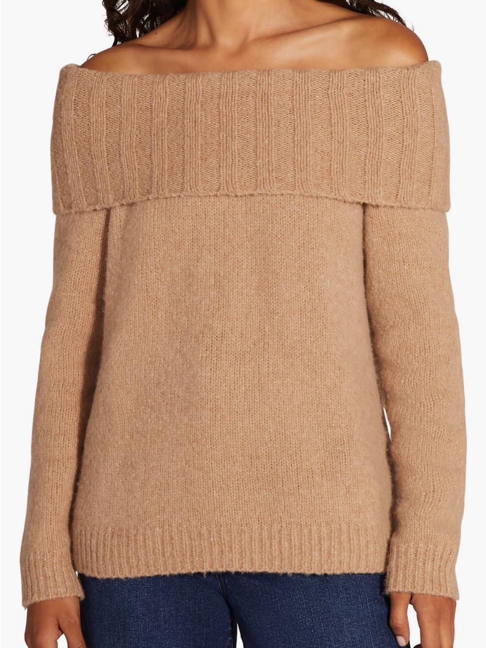 NEW Favorite Daughter The Andrea Off The Shoulder Wool & Cashmere Blend Sweater